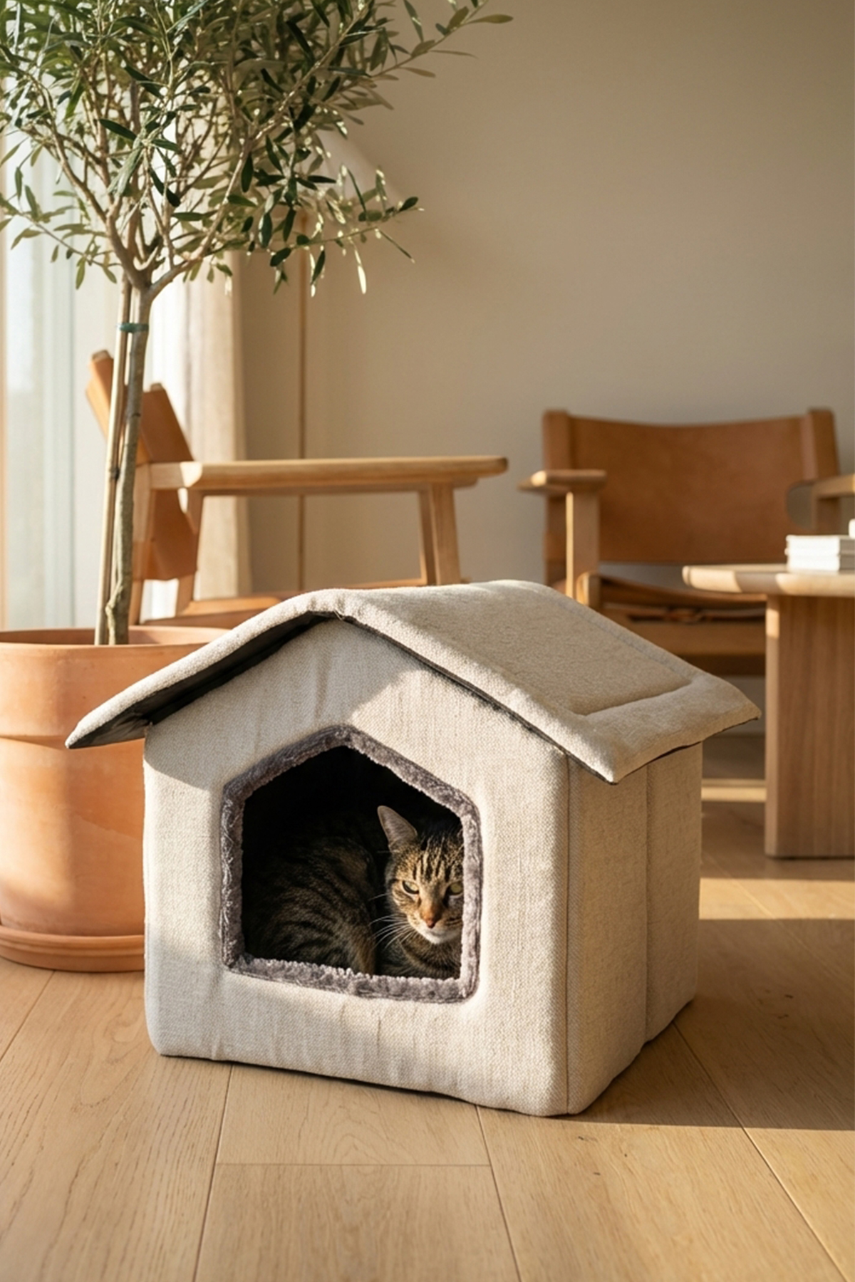 Tinypati ComfyCloud Keten Bej Kedi ve Köpek Yatağı Tinypati ComfyCloud Keten Bej Kedi ve Köpek Yatağı - Görsel 5