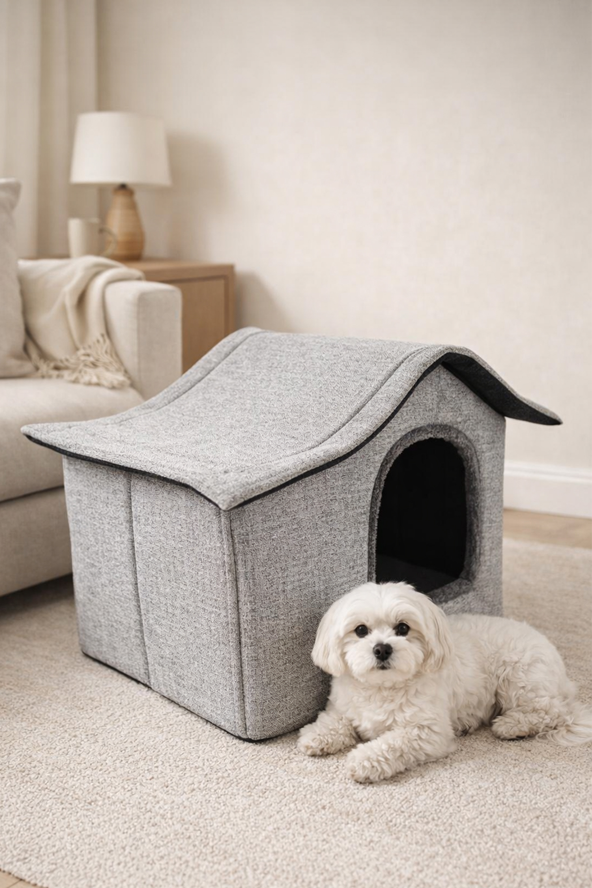 Tinypati Grand Villa Lüks Gri Kedi ve Köpek Yatağı Tinypati Grand Villa Lüks Gri Kedi ve Köpek Yatağı - Görsel 6