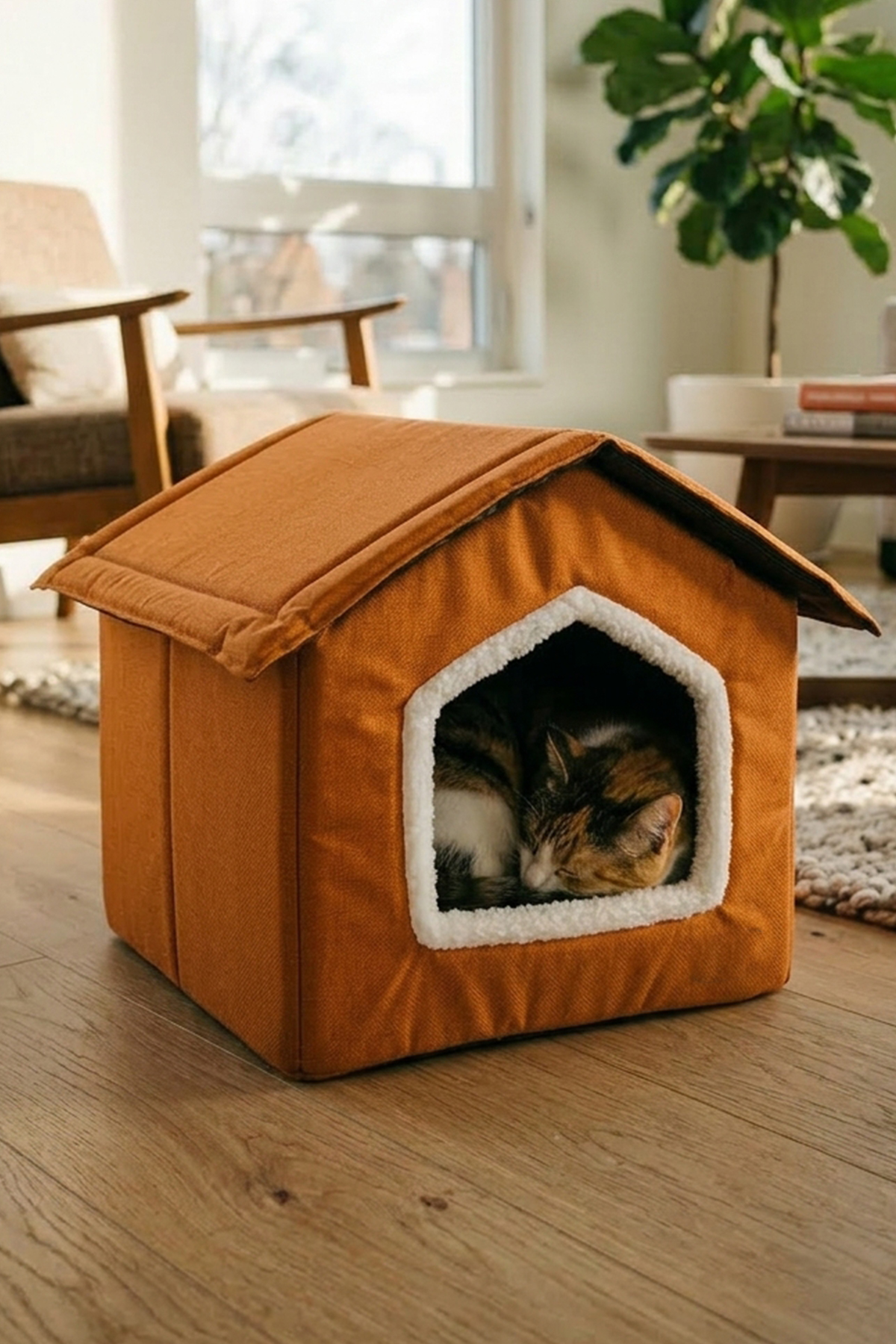 Tinypati Vira Su Geçirmez Portatif Turuncu Kedi ve Köpek Yatağı Tinypati Vira Su Geçirmez Portatif Turuncu Kedi ve Köpek Yatağı - Görsel 5