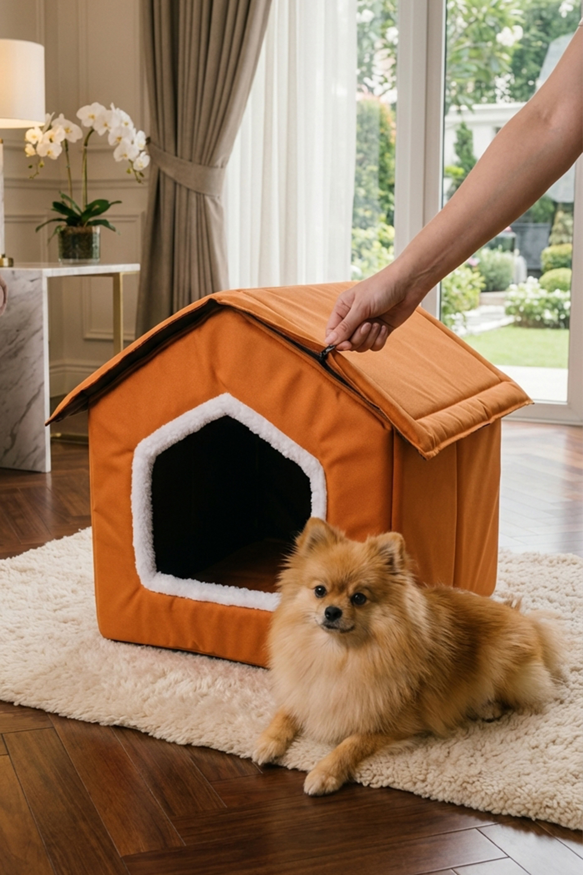 Tinypati Vira Su Geçirmez Portatif Turuncu Kedi ve Köpek Yatağı Tinypati Vira Su Geçirmez Portatif Turuncu Kedi ve Köpek Yatağı - Görsel 7