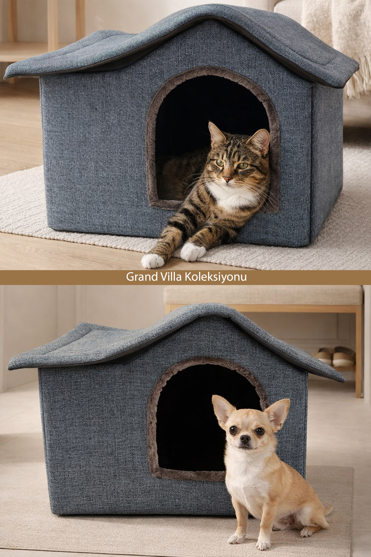 Tinypati Grand Villa Lüks Mavi Kedi ve Köpek Yatağı Tinypati Grand Villa Lüks Mavi Kedi ve Köpek Yatağı - Görsel 7